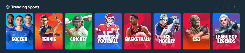 stake sports selection