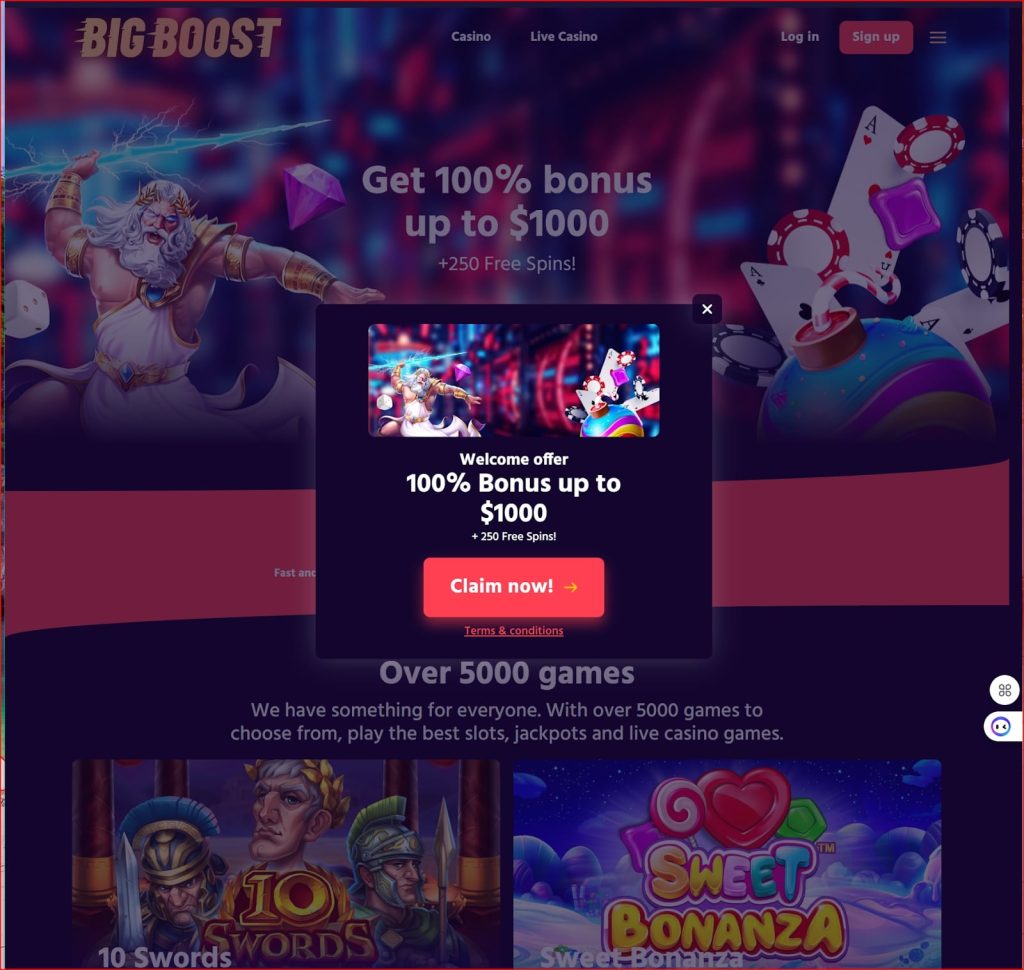 big boost casino offer