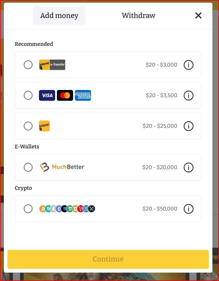 lucky spins casino deposit options