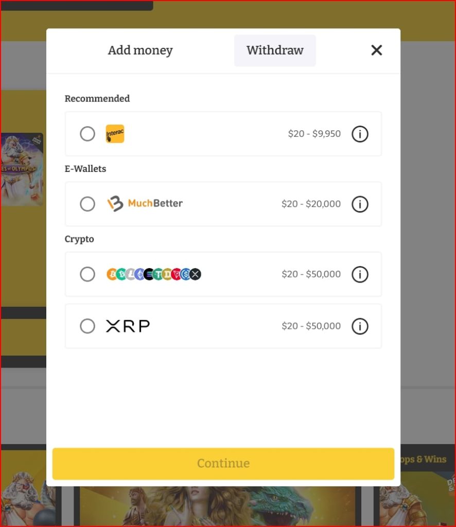 lucky spins casino withdraw options