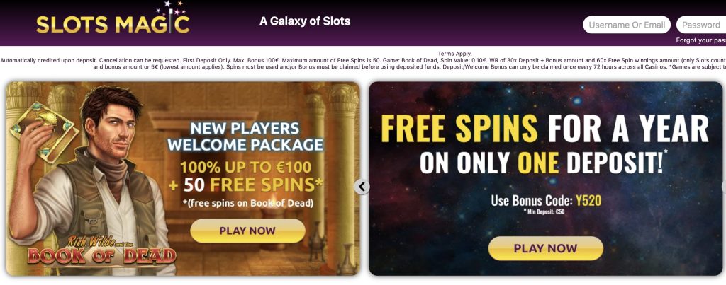 slots magic bonus offer