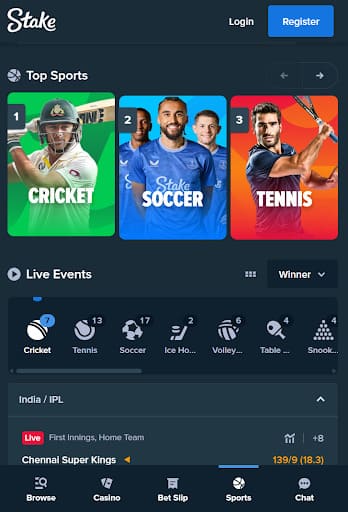stake sports betting mobile
