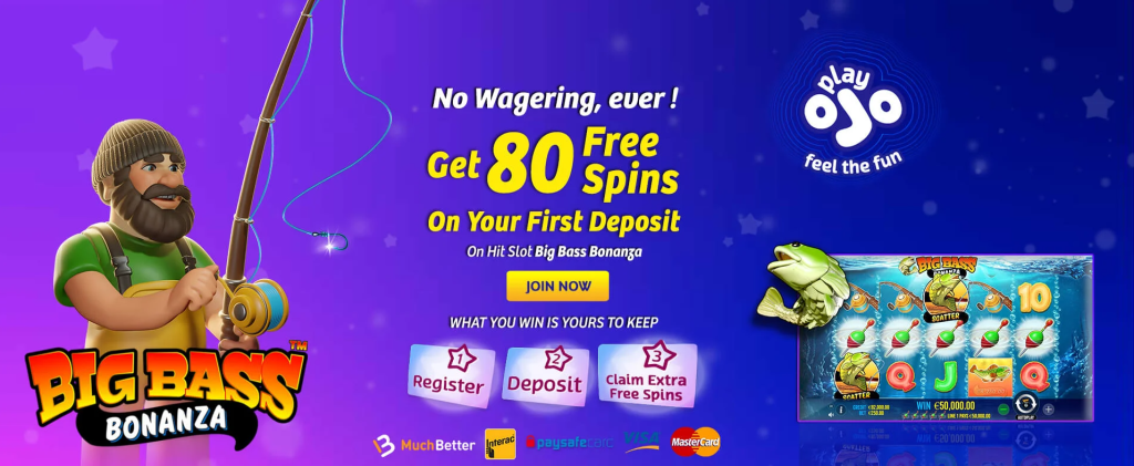 playojo 80 free spins no wager offer